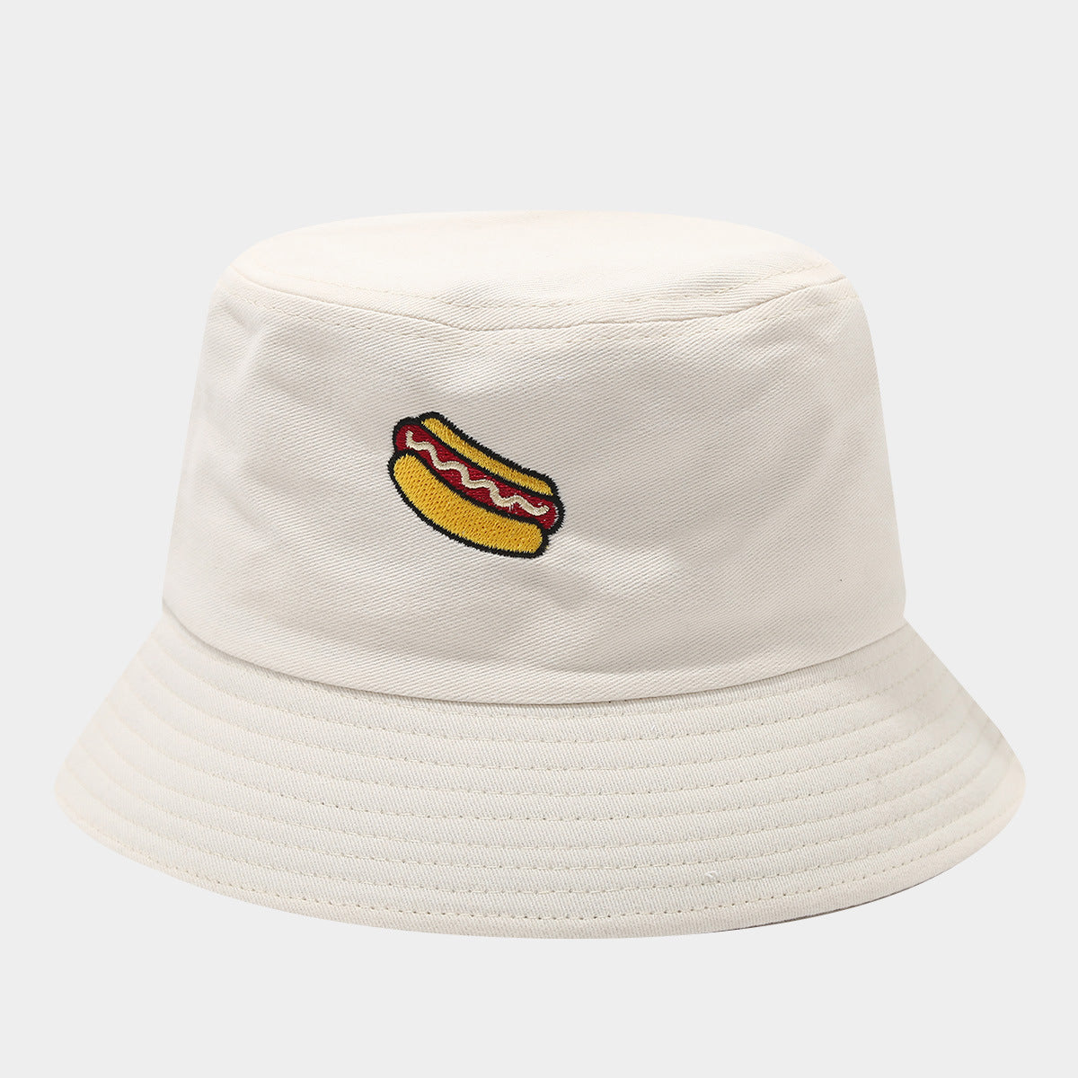 Hot Dog Bucket Hat | 5-Color Embroidered Fisherman Cap