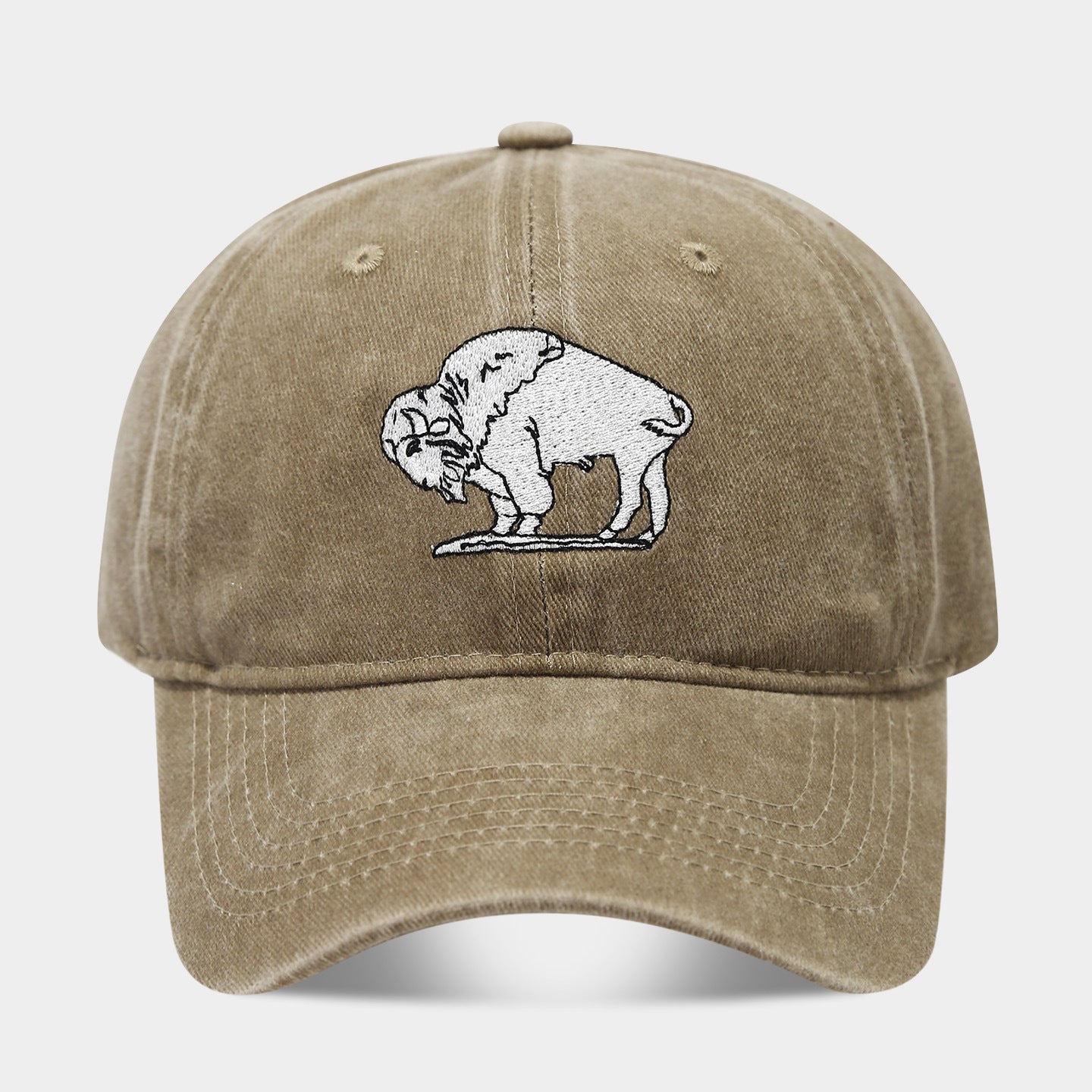 Vintage Washed Buffalo Embroidered Dad Hat – Distressed Cotton Baseball Cap | Byerclub