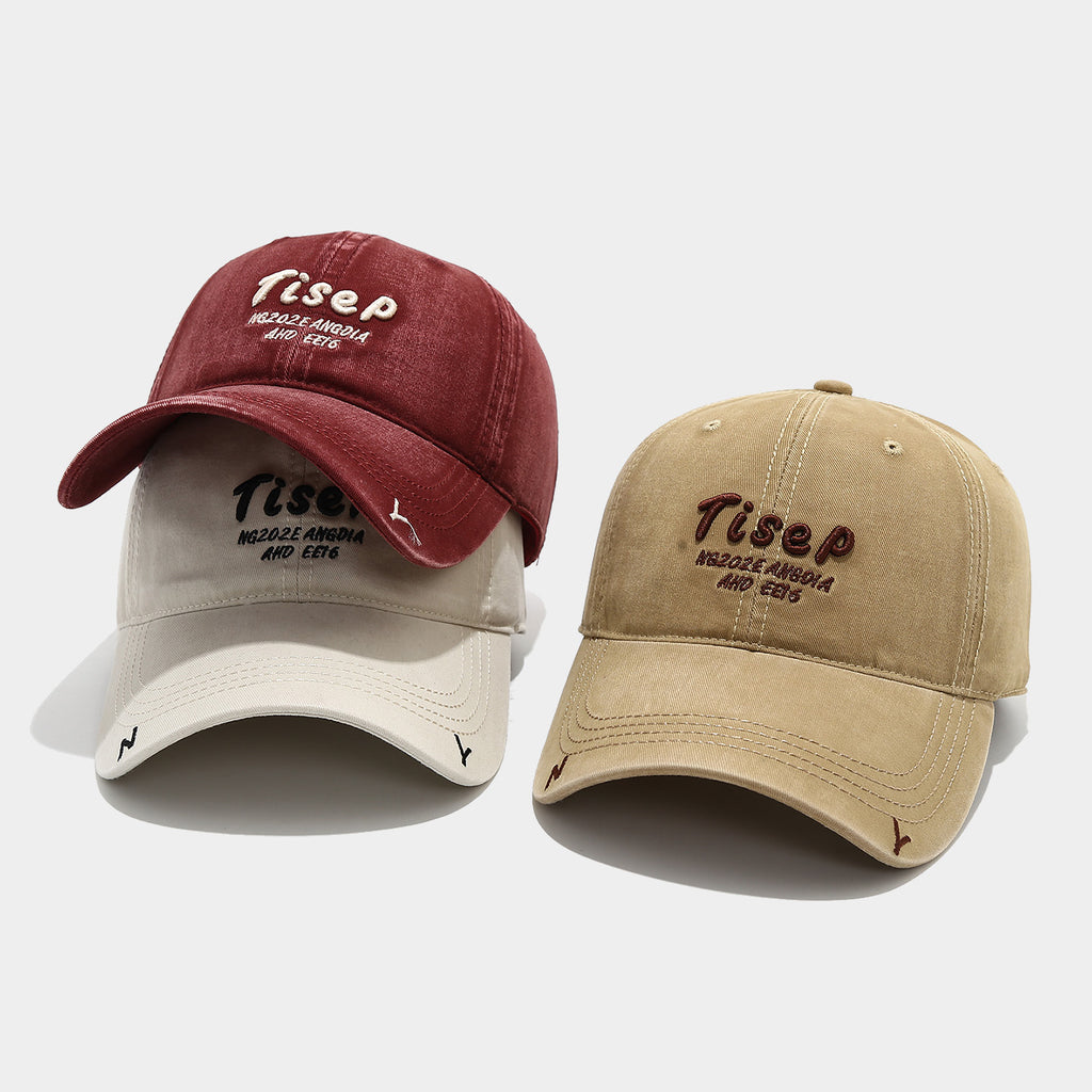 Tisep Vintage Washed Baseball Cap | Embroidered Streetwear Dad Hat | Adjustable Cotton Snapback
