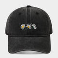 Daisy Embroidered Washed Dad Cap | Vintage Floral Baseball Hat | Cute Summer Cotton Cap