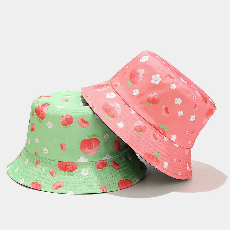 Byerclub Peach Print Reversible Bucket Hat