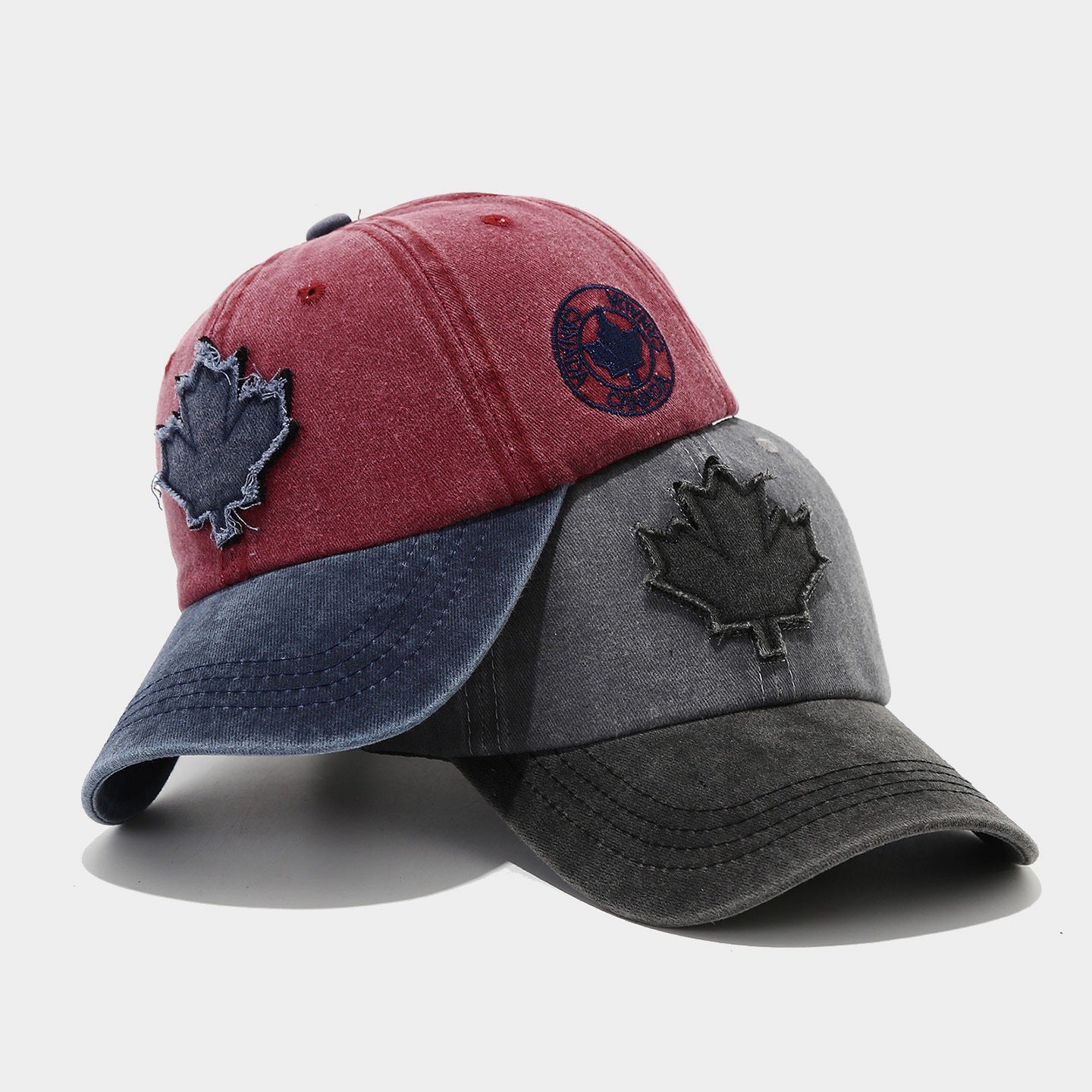 Vintage Distressed Maple Leaf Baseball Cap | Washed Cotton Adjustable Dad Hat