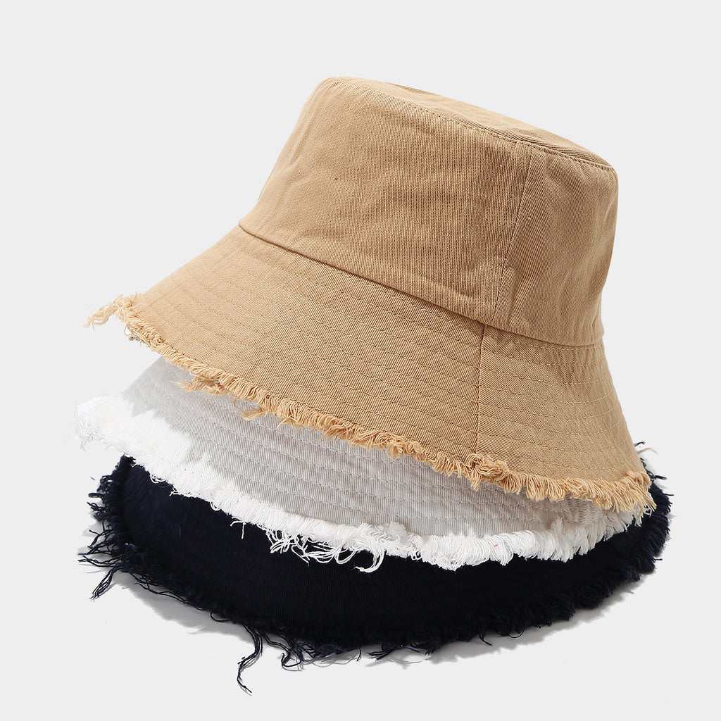 Distressed Frayed Bucket Hat | Washed Cotton Summer Cap | 9 Colors | Byerclub