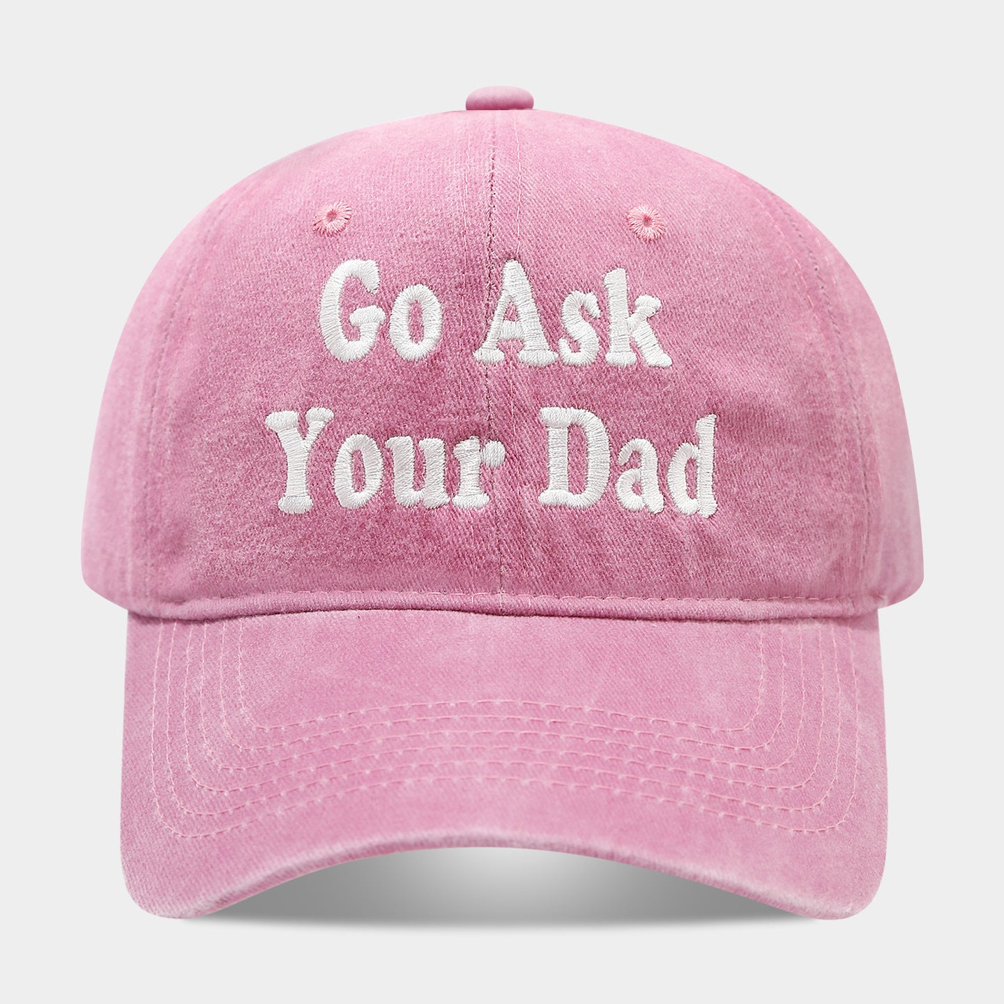 Go Ask Your Dad Embroidered Washed Vintage Dad Hat — 6 Colors