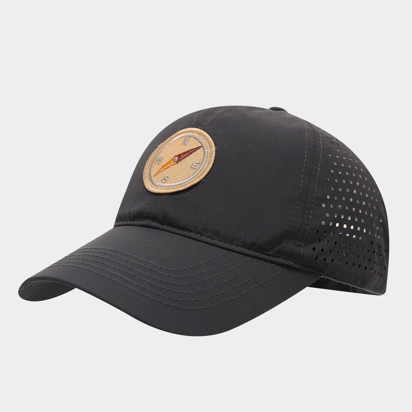Compass Patch Perforated Cap | Quick-Dry Outdoor Baseball Hat | Byerclub