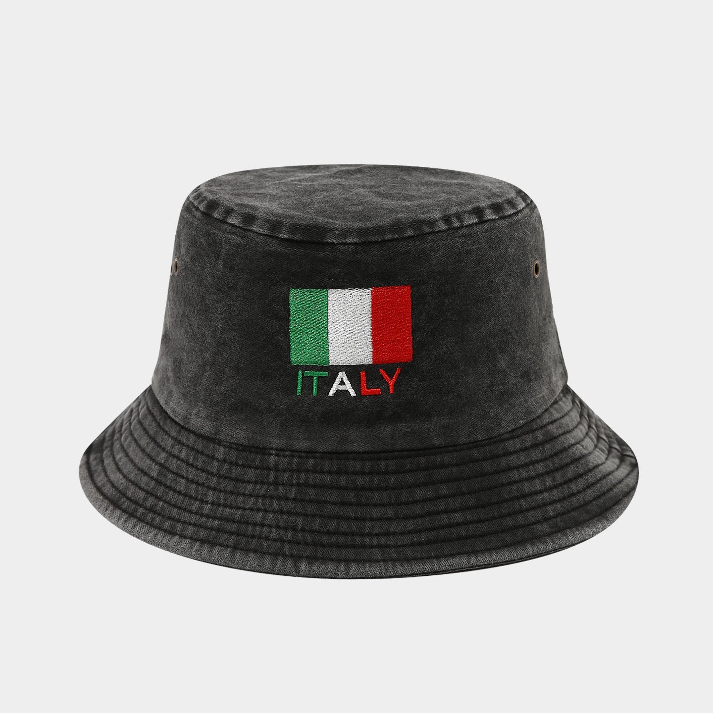 Vintage Flag Embroidery Bucket Hat | Washed Cotton Fisherman Cap | Byerclub