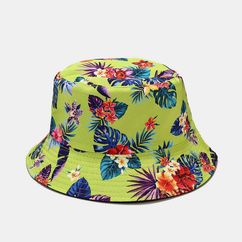 Floral Print Bucket Hat | Reversible Tropical Fisherman Cap