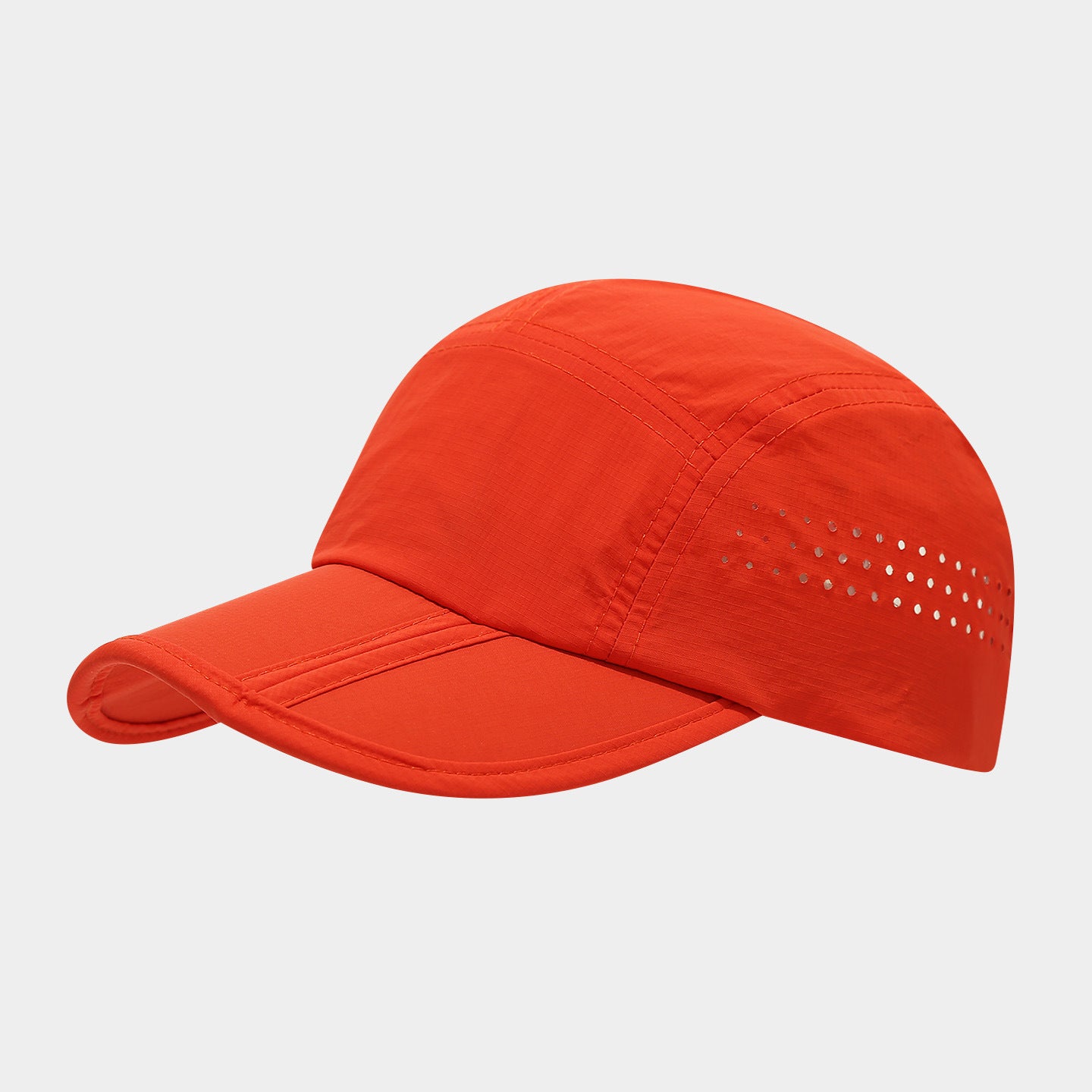 Lightweight Perforated Camp Cap | Quick-Dry Outdoor Baseball Hat | 5-Panel Nylon Cap