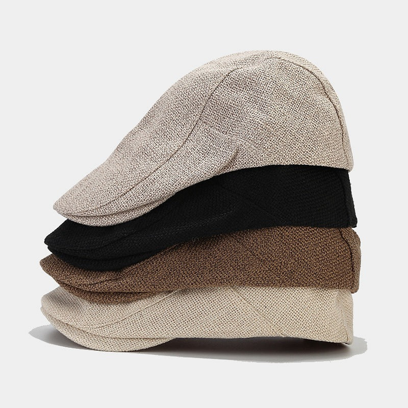 Linen Flat Cap | 5-Color Summer Ivy Hat