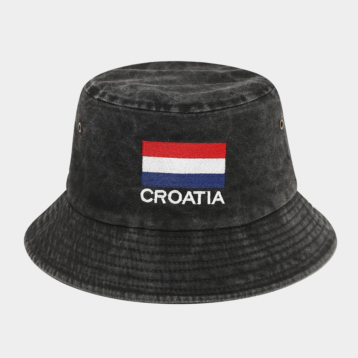 Vintage Flag Embroidery Bucket Hat | Washed Cotton Fisherman Cap | Byerclub