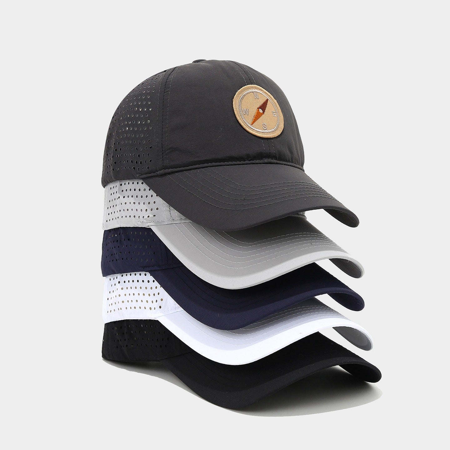 Compass Patch Perforated Cap | Quick-Dry Outdoor Baseball Hat | Byerclub