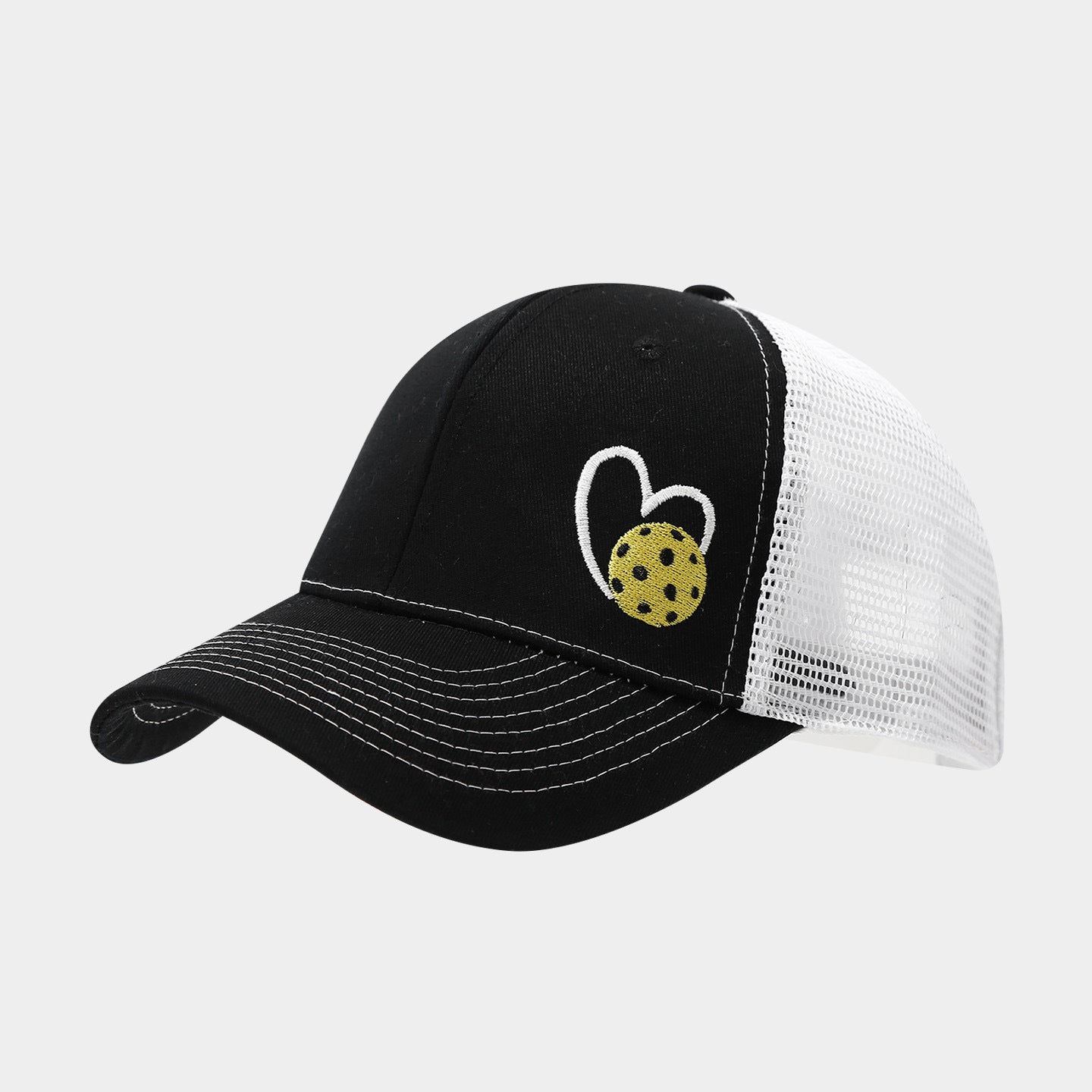 Pickleball Heart Trucker Hat – Mesh Back Sports Cap for Pickleball Lovers | Byerclub