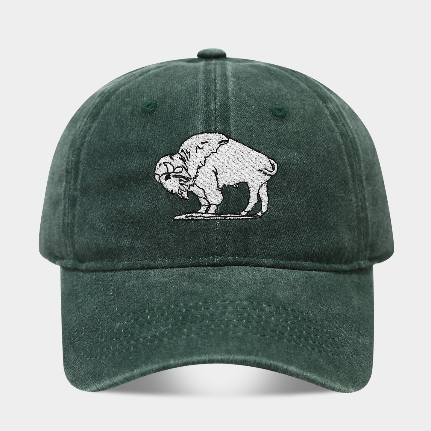 Vintage Washed Buffalo Embroidered Dad Hat – Distressed Cotton Baseball Cap | Byerclub