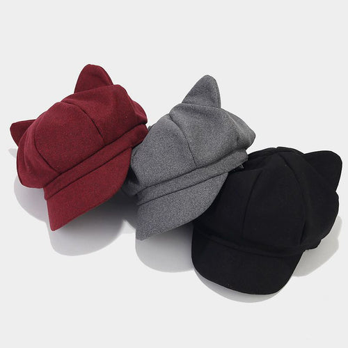 Cat Ear Newsboy Cap
