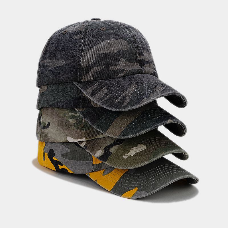 Vintage Camo Baseball Cap | Washed Tactical Dad Hat | Military Streetwear Camouflage Cap
