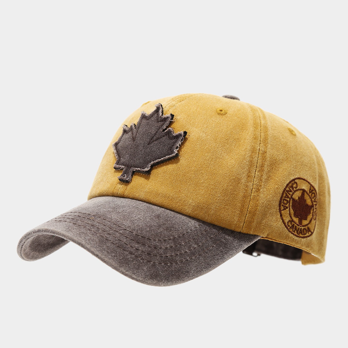Vintage Distressed Maple Leaf Baseball Cap | Washed Cotton Adjustable Dad Hat
