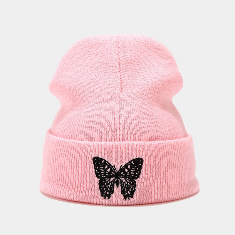 Butterfly Beanie | 7-Color Embroidered Knit Cap