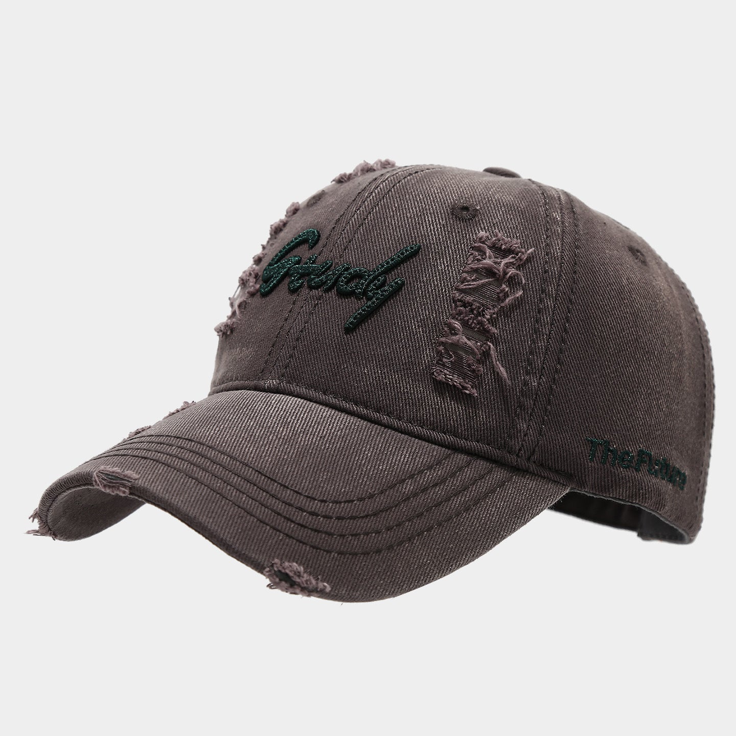 Distressed Grudy Embroidered Cap | Ripped Vintage Baseball Hat | Streetwear Destroyed Dad Cap