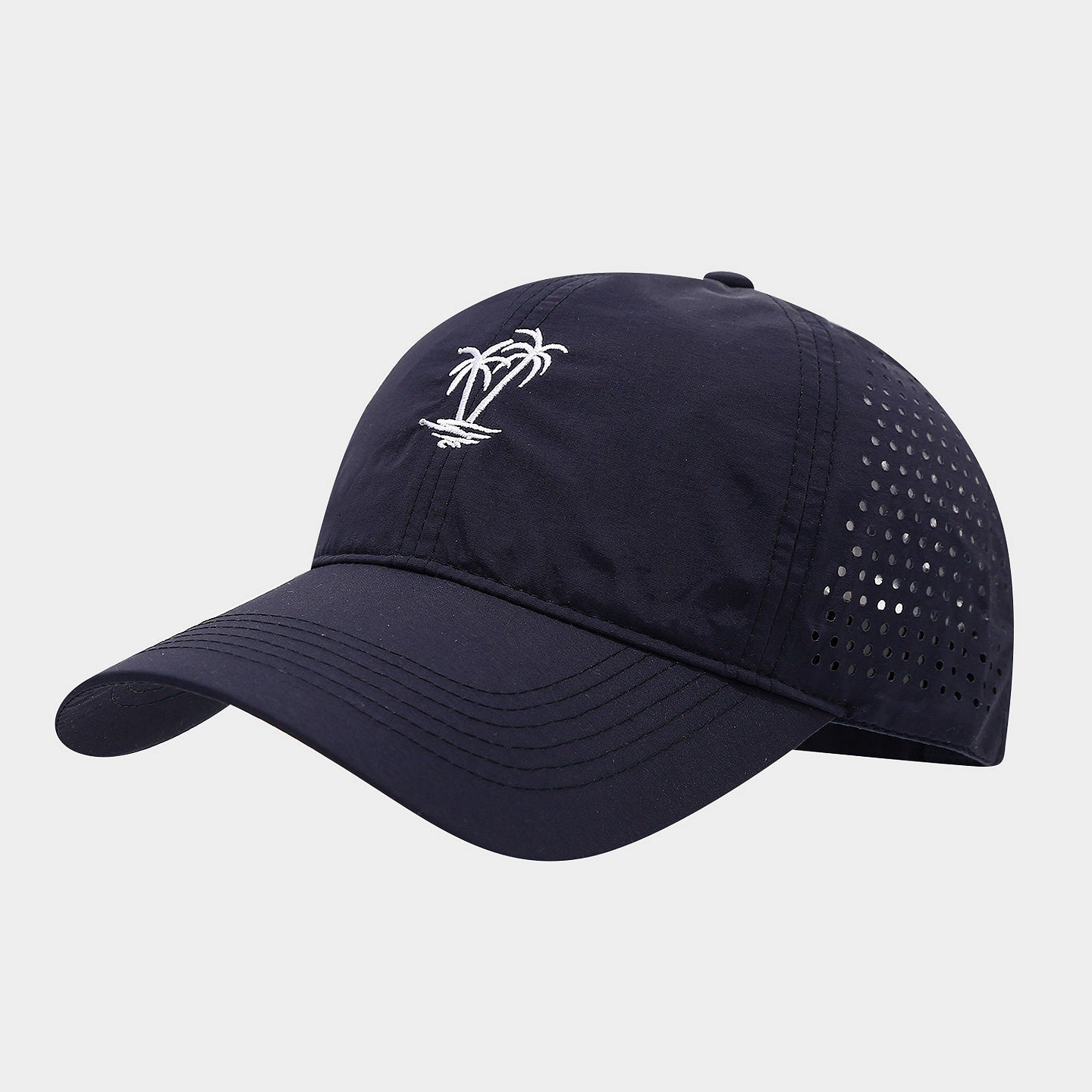 Tropical Palm Perforated Dad Cap | Breathable Summer Baseball Hat | Laser-Cut Vent Cap