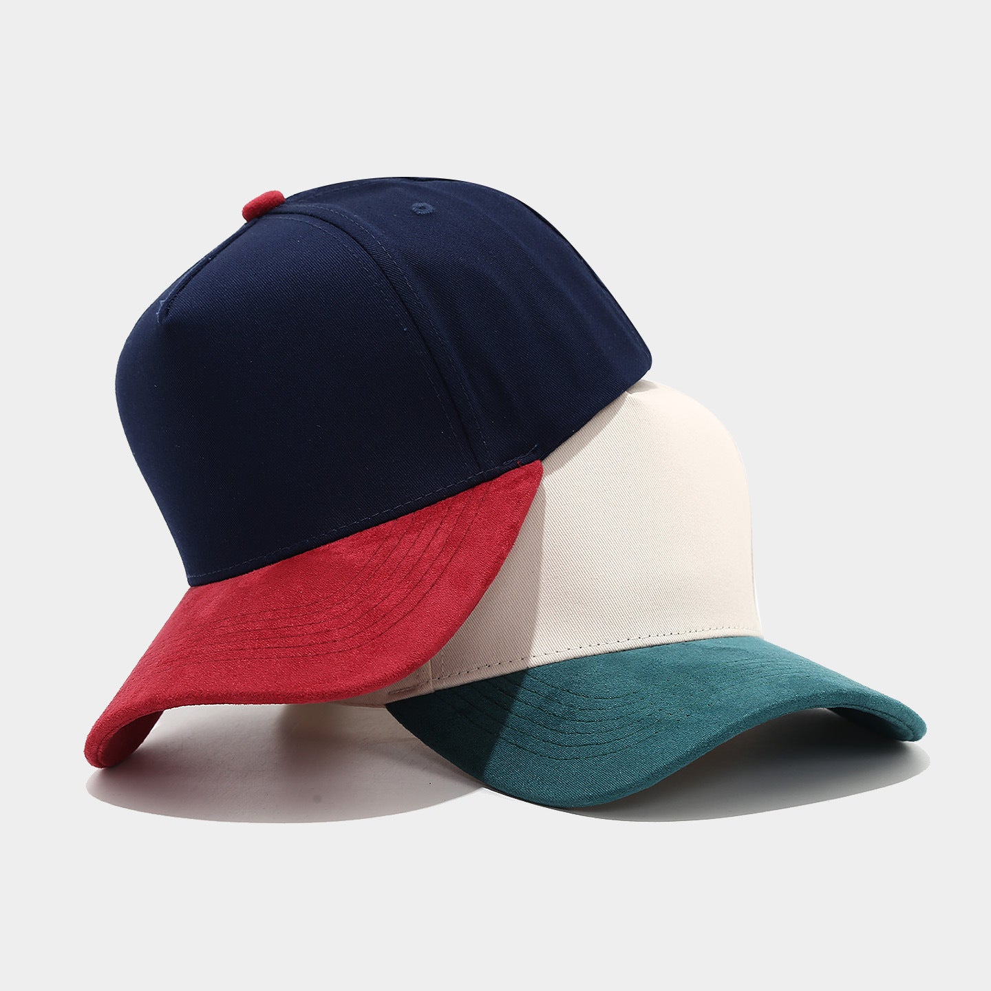 Vintage Two-Tone Baseball Cap – Cotton Suede Brim Dad Hat, 9 Color Combos | Byerclub