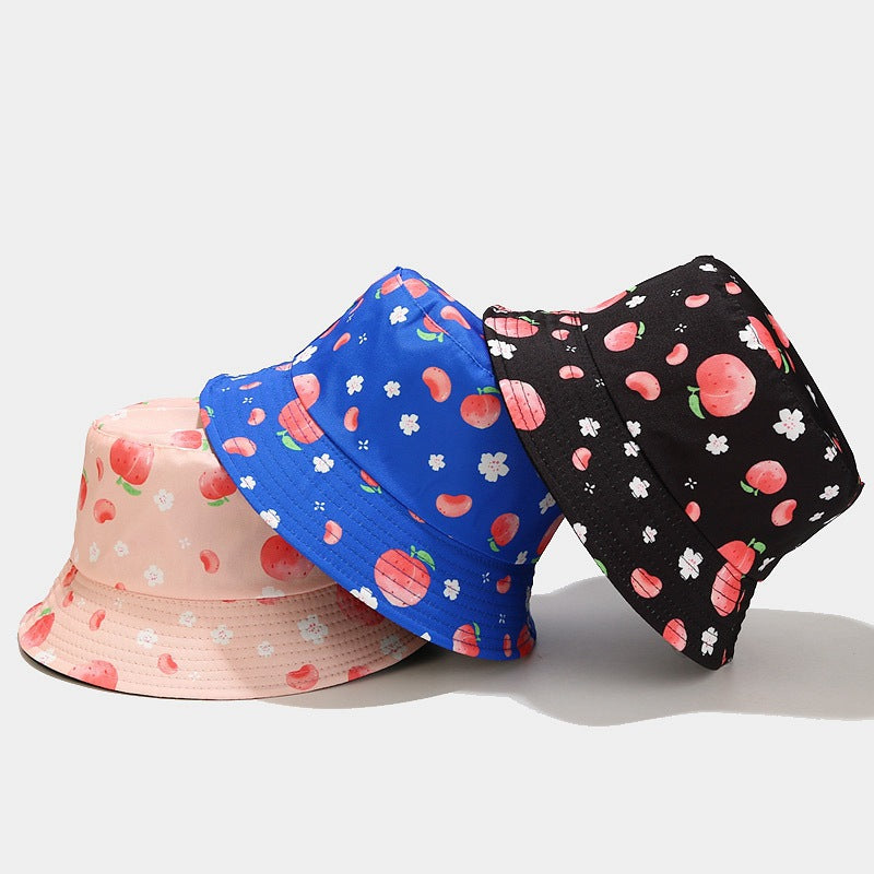 Byerclub Peach Print Reversible Bucket Hat