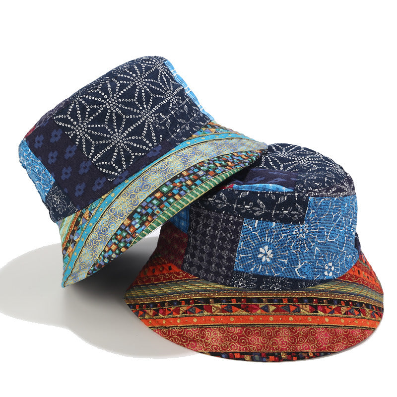 Patchwork Bucket Hat | Boho Ethnic Fisherman Cap