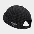 Vintage Grid Docker Cap | Adjustable Buckle Brimless Hat | Streetwear Miki Cap