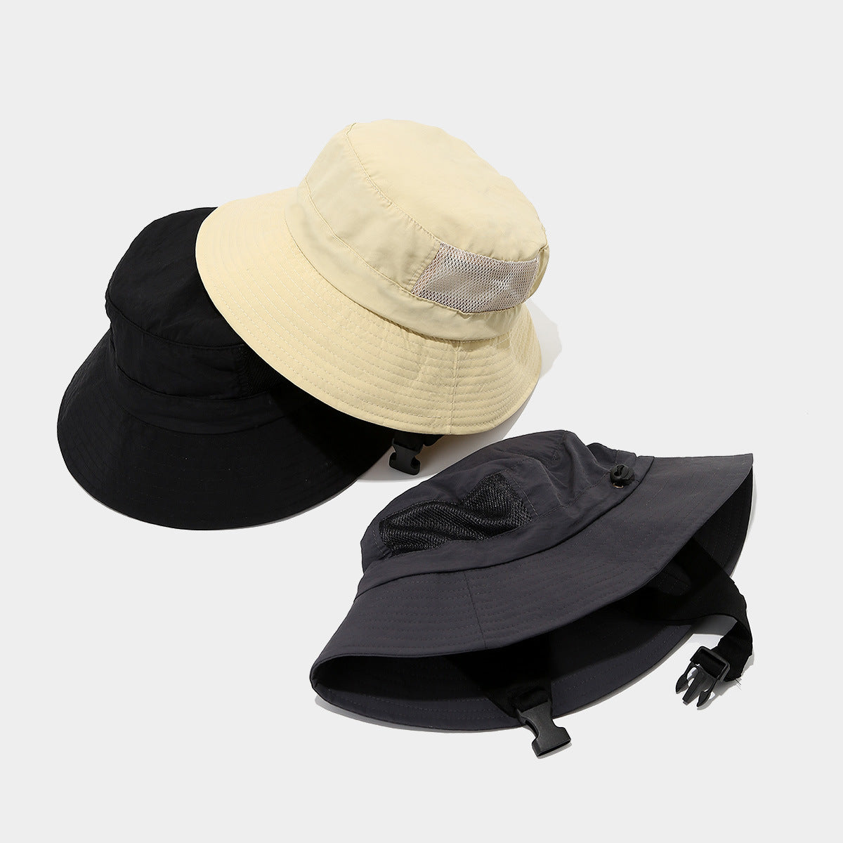 Packable Mesh Bucket Hat | Foldable Outdoor Sun Cap with Chin Strap | Byerclub