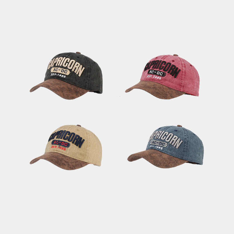 Vintage Washed Baseball Cap | 4-Color Embroidered Trucker Hat