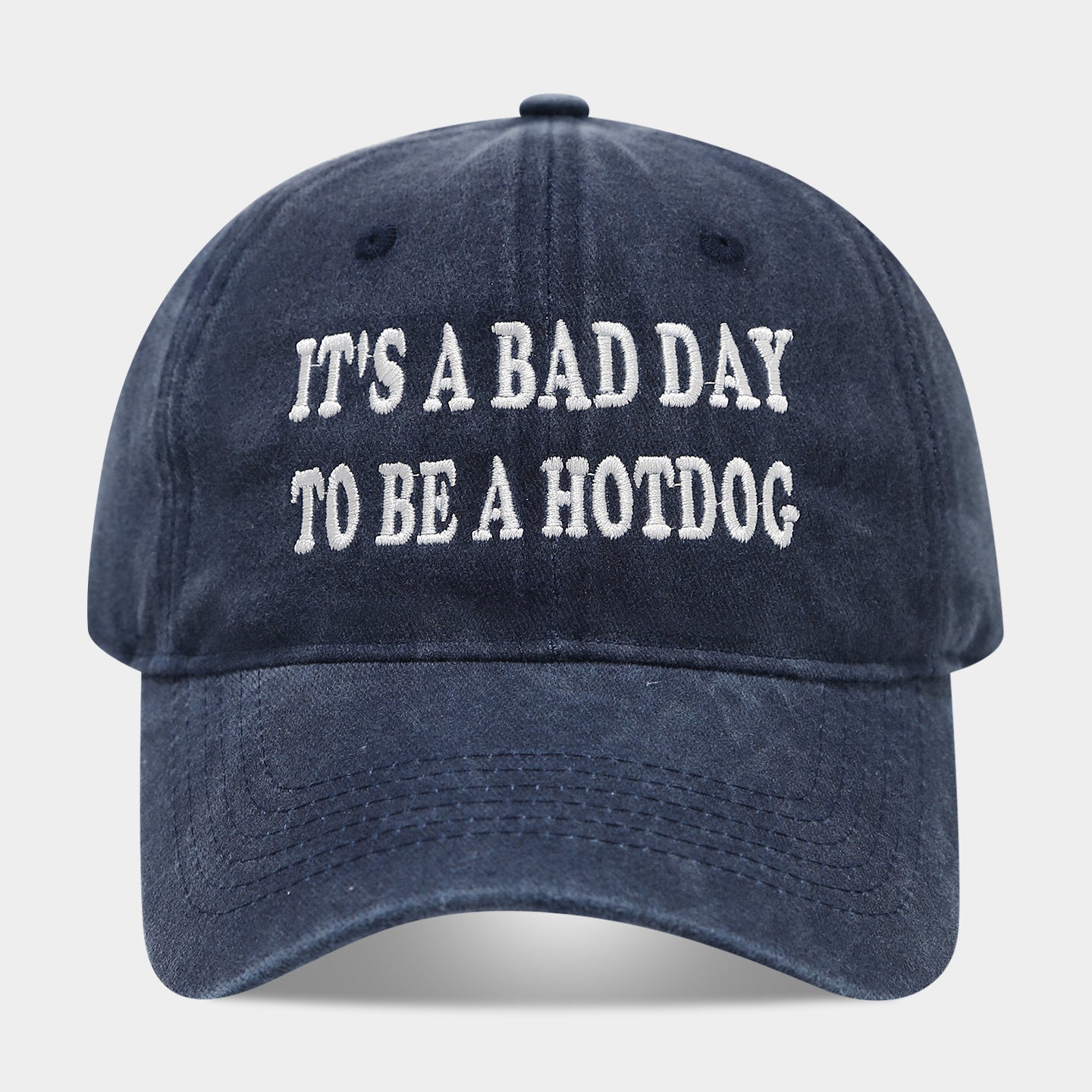 It's a Bad Day to Be a Hotdog Vintage Washed Baseball Cap | Funny Embroidered Dad Hat | 6 Colors