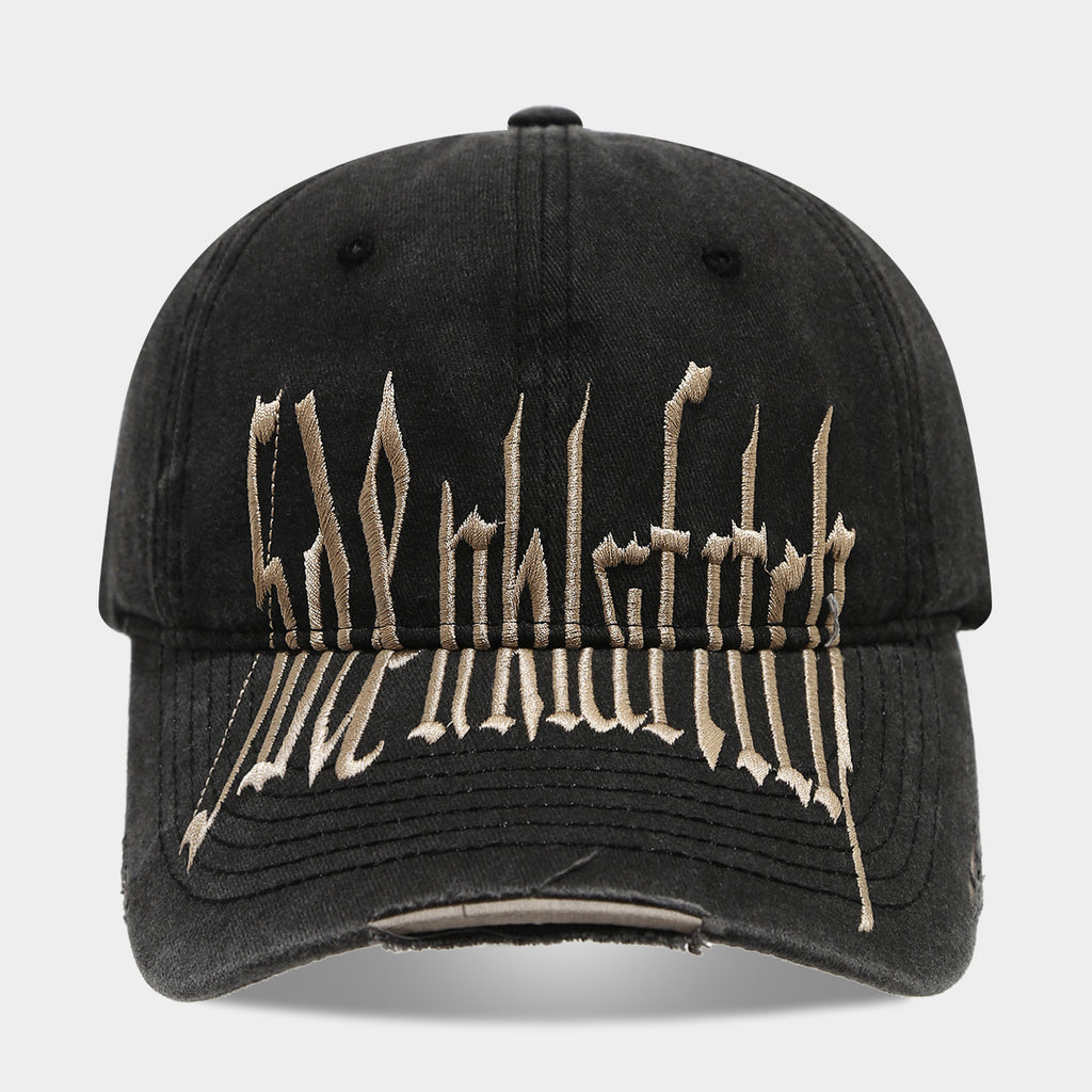 Vintage Washed Graffiti Baseball Cap | Distressed Embroidered Streetwear Hat | Byerclub