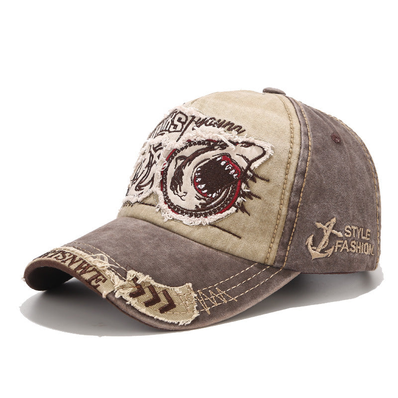 Byerclub Vintage Shark Embroidered Baseball Cap
