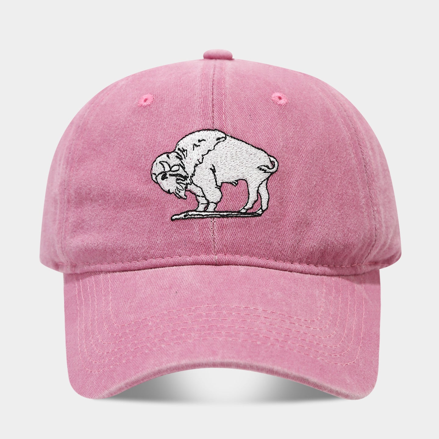 Vintage Washed Buffalo Embroidered Dad Hat – Distressed Cotton Baseball Cap | Byerclub