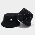 Reversible Dog Print Bucket Hat | I Love Dog Embroidery | 2-Sided Wear | Byerclub