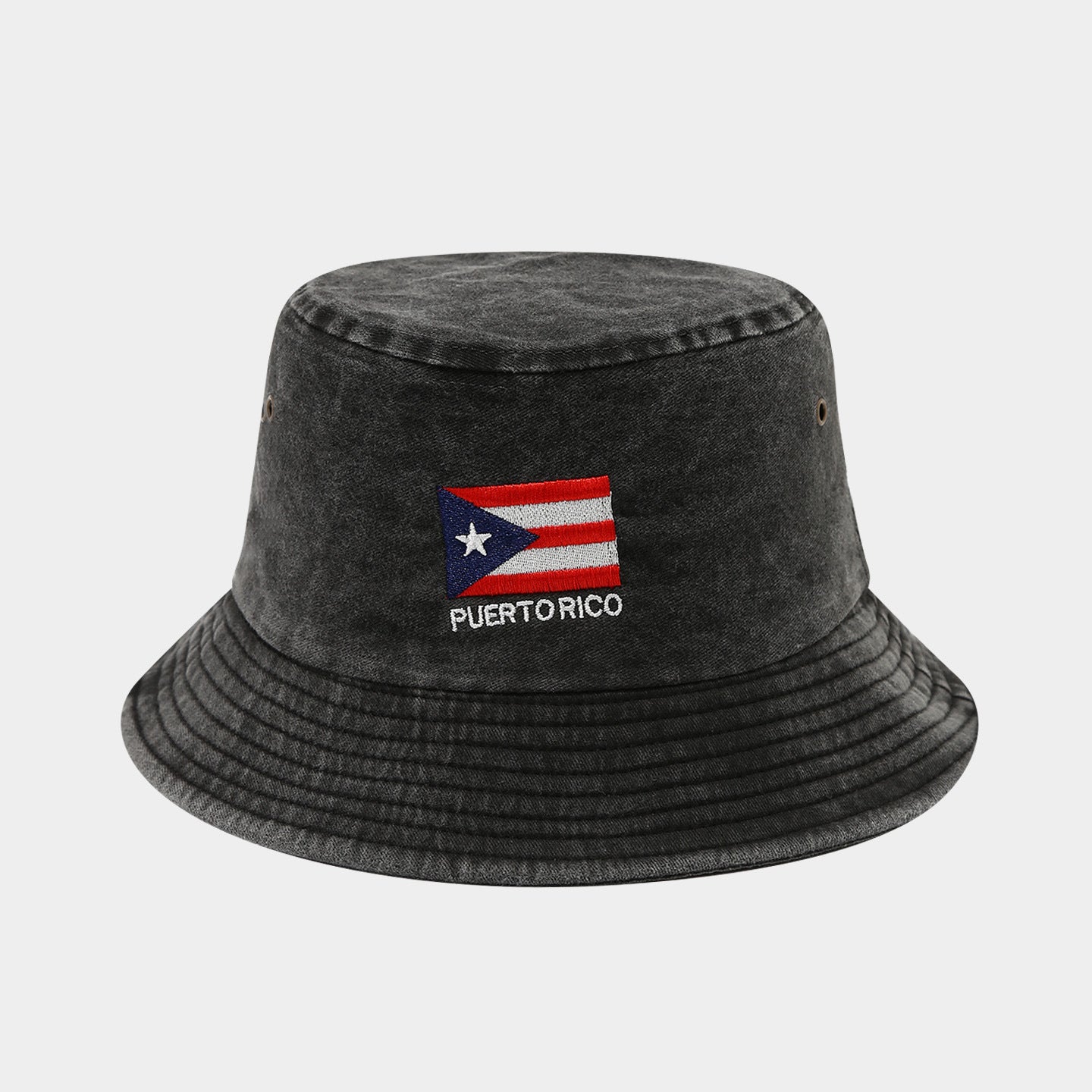 Vintage Flag Embroidery Bucket Hat | Washed Cotton Fisherman Cap | Byerclub