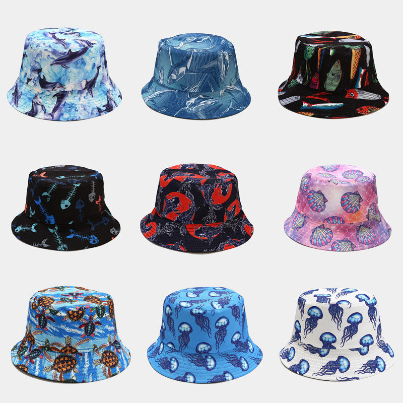 Ocean Bucket Hat Collection | 9-Design Marine Life Fisherman Cap