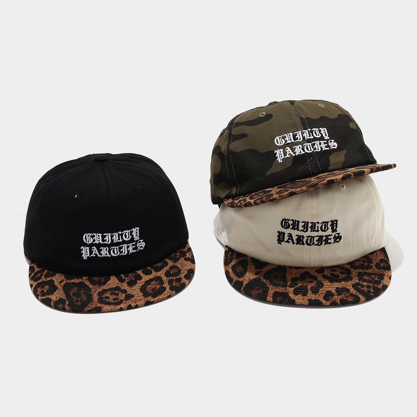 Leopard Brim Snapback Cap | Gothic Embroidery Streetwear Hat | Byerclub
