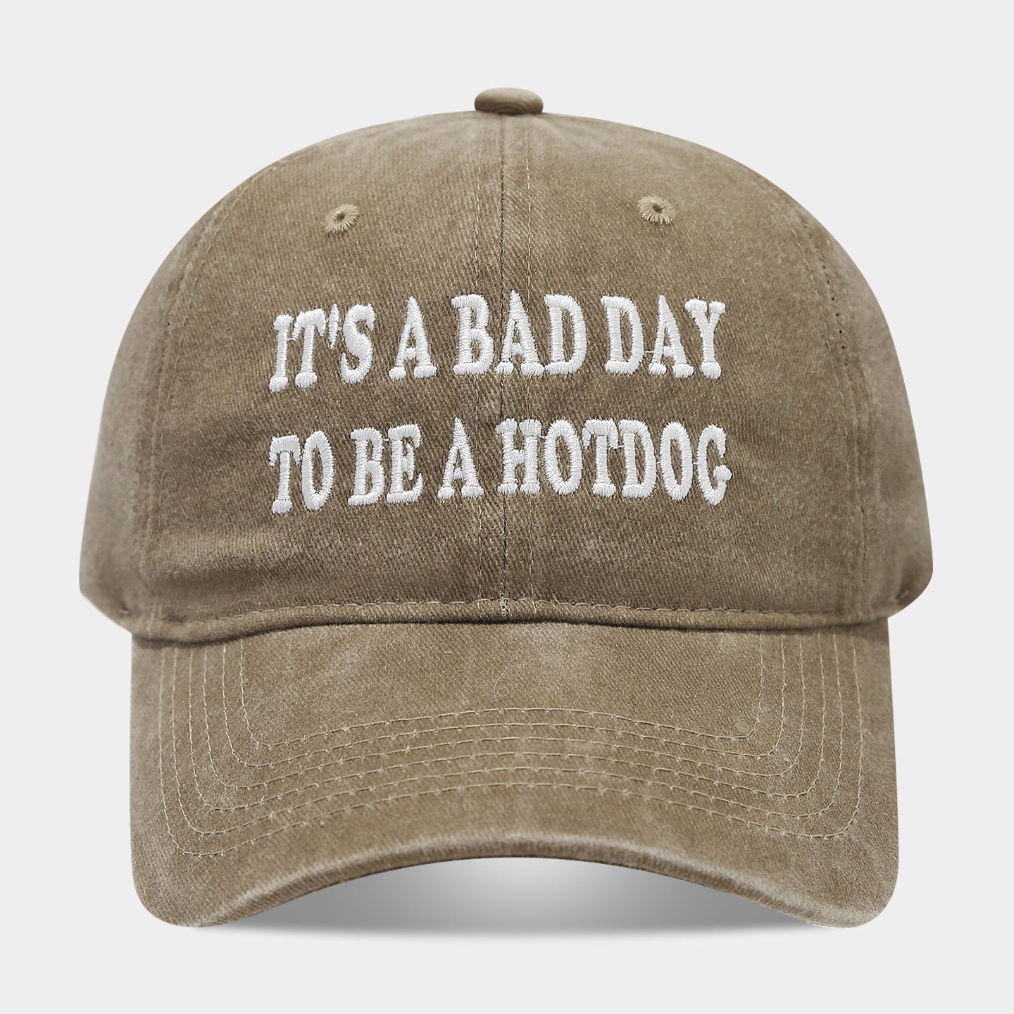 It's a Bad Day to Be a Hotdog Vintage Washed Baseball Cap | Funny Embroidered Dad Hat | 6 Colors
