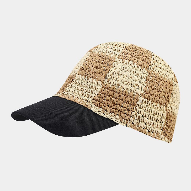 Woven Straw Baseball Cap | Breathable Summer Hat with Canvas Brim | Byerclub