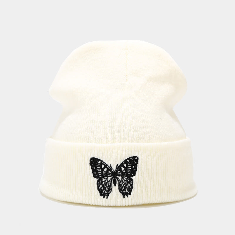 Butterfly Beanie | 7-Color Embroidered Knit Cap