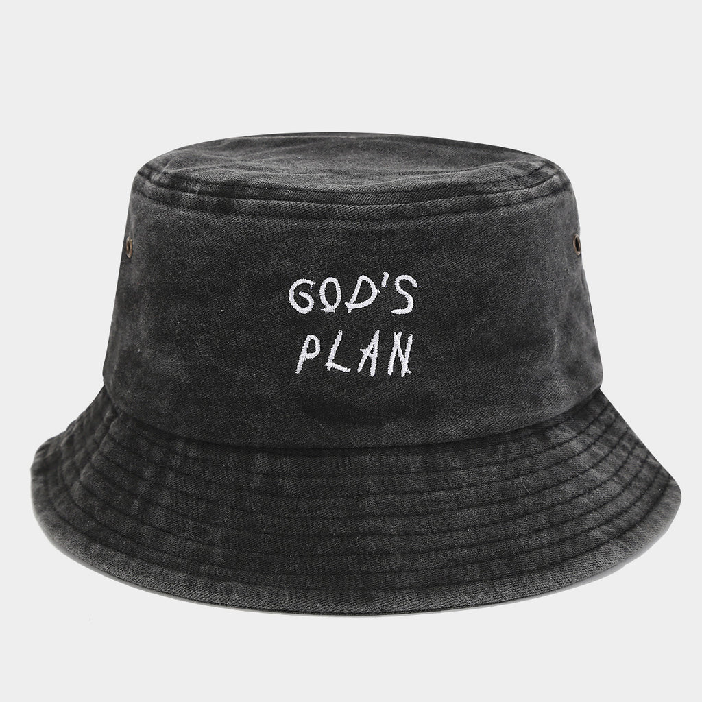 God's Plan Washed Bucket Hat | 4-Color Faith Fisherman Cap