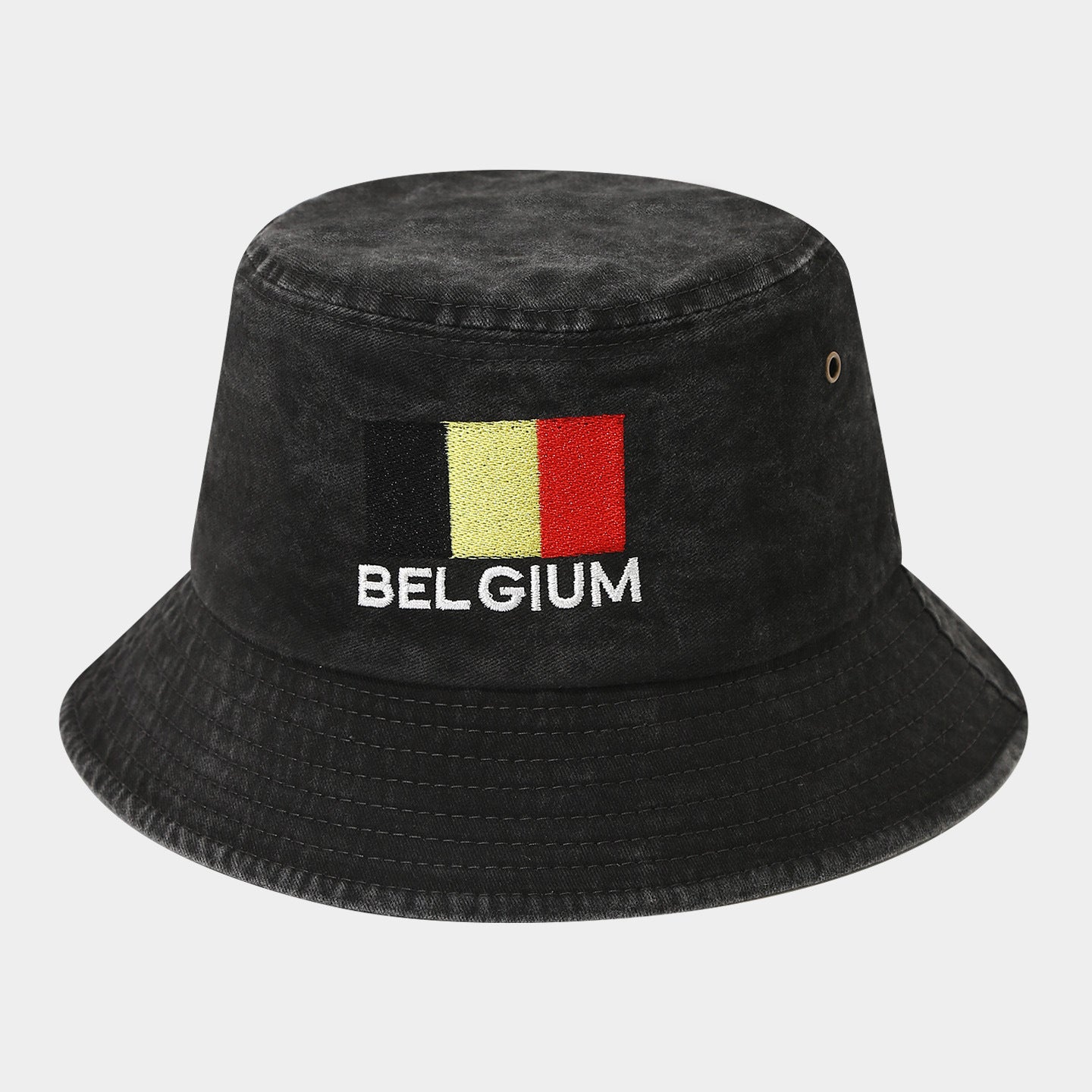 Vintage Flag Embroidery Bucket Hat | Washed Cotton Fisherman Cap | Byerclub