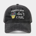 "Garden Hair Don't Care" Washed Dad Cap | Embroidered Gardening Baseball Hat | Vintage Cotton Cap
