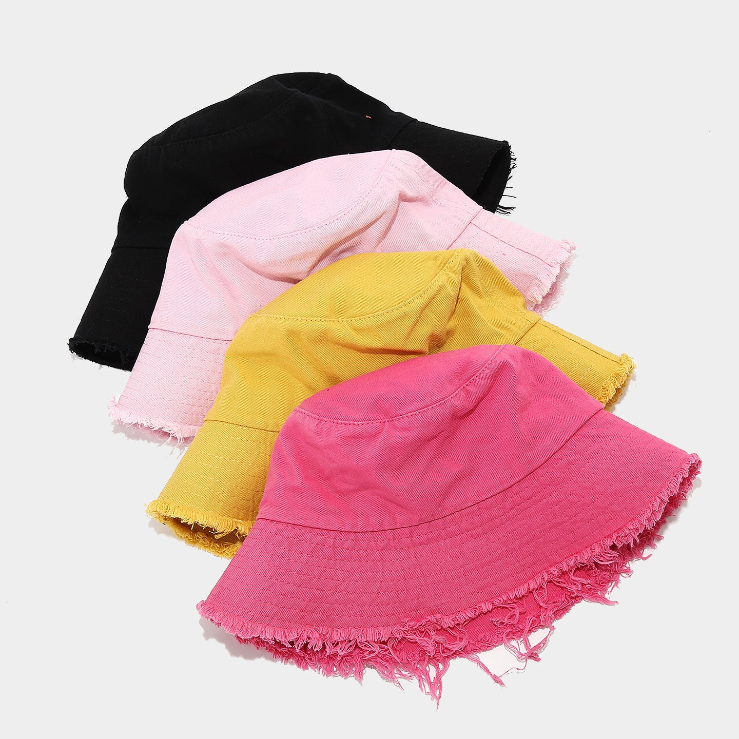Distressed Frayed Bucket Hat | Washed Cotton Summer Cap | 9 Colors | Byerclub