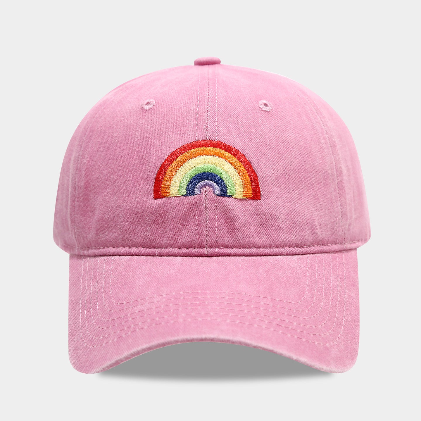 Rainbow Embroidered Cap | 4-Color Pride Dad Hat