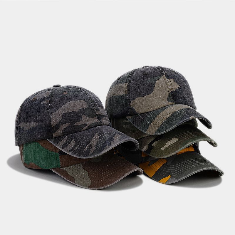 Vintage Camo Baseball Cap | Washed Tactical Dad Hat | Military Streetwear Camouflage Cap