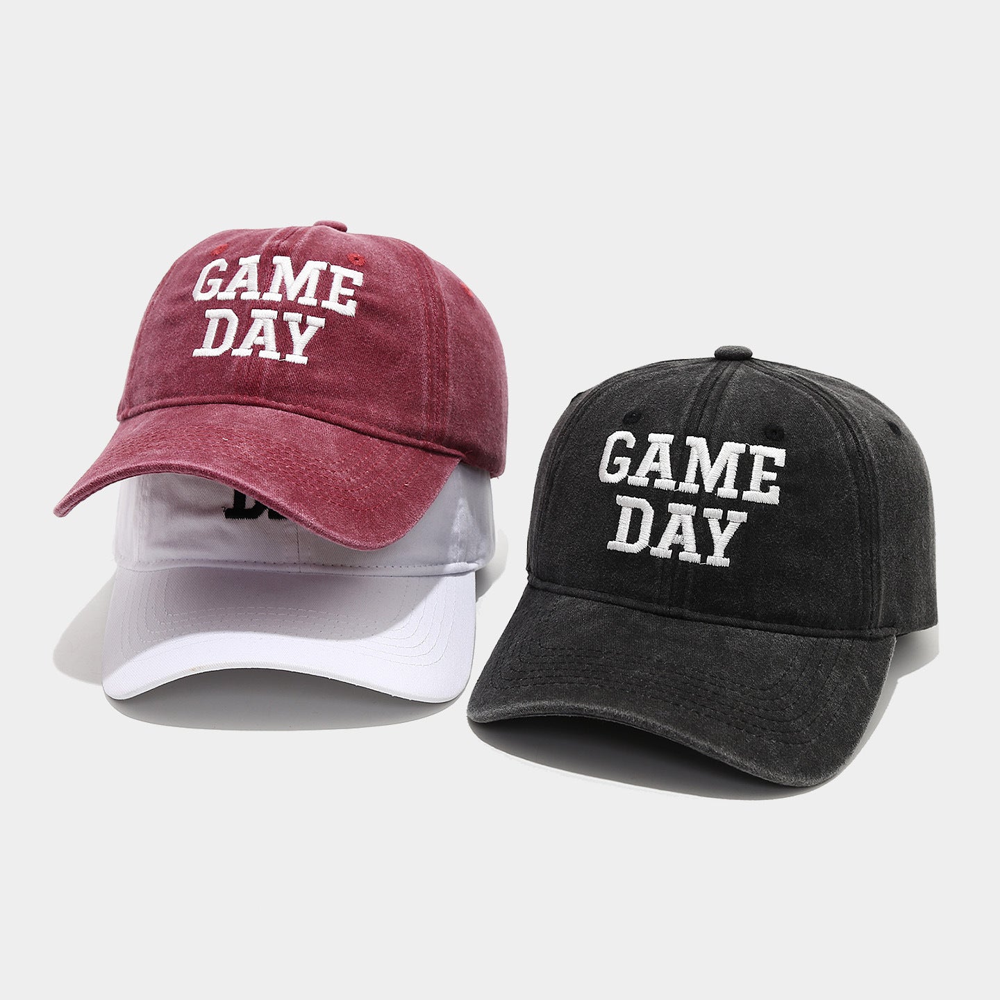 Vintage "Game Day" Embroidered Baseball Cap – Washed Cotton Dad Hat, 8 Colors | Byerclub