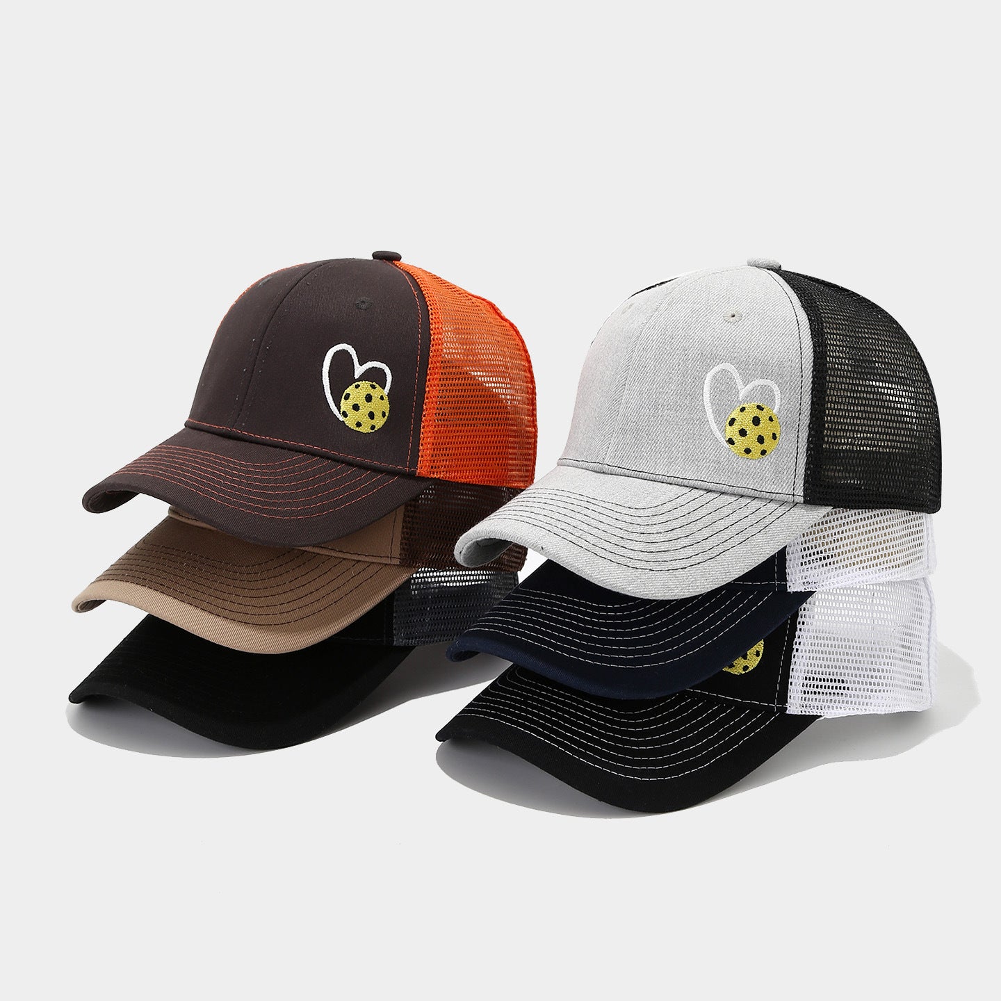 Pickleball Heart Trucker Hat – Mesh Back Sports Cap for Pickleball Lovers | Byerclub