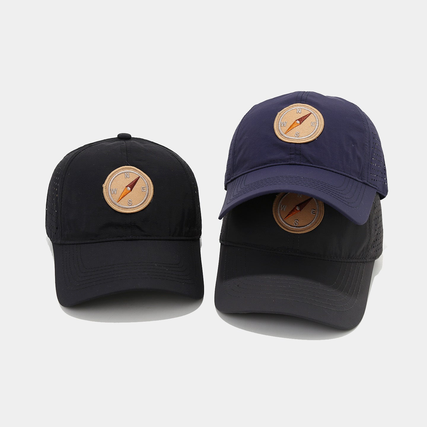 Compass Patch Perforated Cap | Quick-Dry Outdoor Baseball Hat | Byerclub