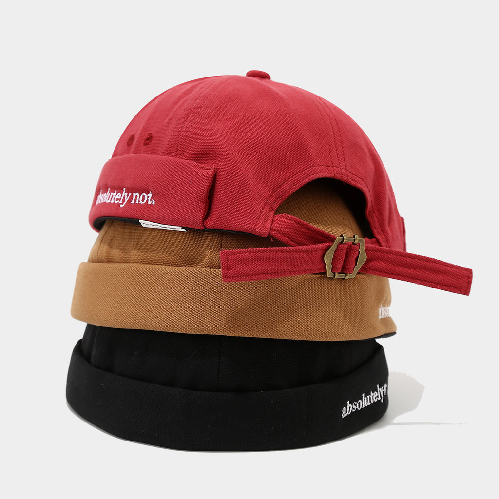 Absolutely Not Docker Cap | 6-Color Strapback Brimless Hat